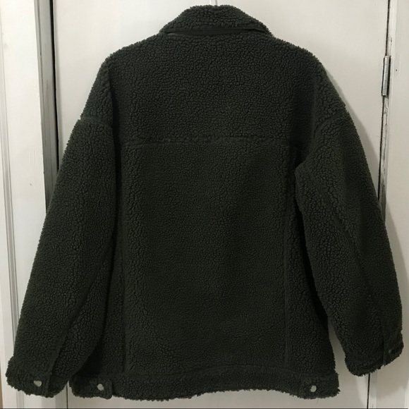 Missguided Khaki Oversized Borg Trucker Jacket - Picture 4 of 4